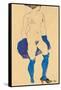 Standing Woman with Shoes and Stockings, 1913-Egon Schiele-Framed Stretched Canvas