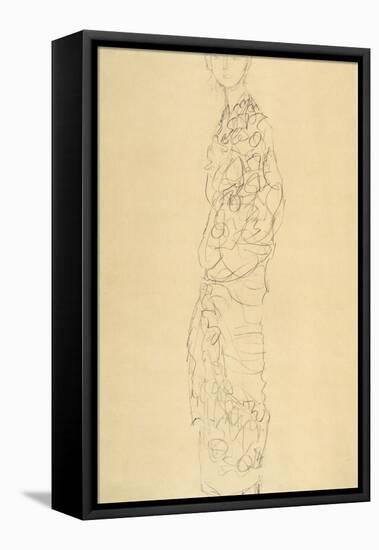 Standing Woman Wrapped in Sheets-Gustav Klimt-Framed Stretched Canvas