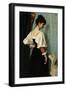 Standing Young Italian Woman, Looking Down at the Dog-Puck-Framed Art Print