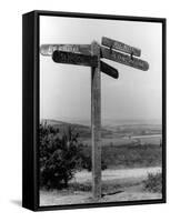 Stane Street Signpost-null-Framed Stretched Canvas