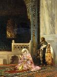 A Turkish Lady Praying in the Green Mosque, Bursa-Stanislaus Chlebowski-Framed Stretched Canvas