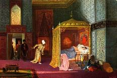 A Turkish Lady Praying in the Green Mosque, Bursa-Stanislaus Chlebowski-Framed Stretched Canvas