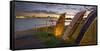 Stanley Bay, Old Boats, Dusk, Skyline of Auckland, North Island, New Zealand-Rainer Mirau-Framed Stretched Canvas