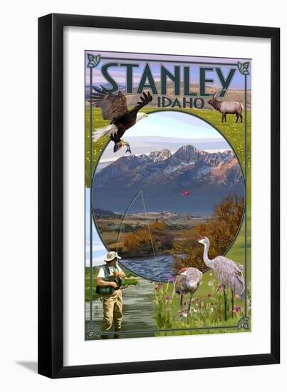 Stanley, Idaho - Town Scenes-Lantern Press-Framed Art Print