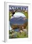 Stanley, Idaho - Town Scenes-Lantern Press-Framed Art Print