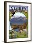 Stanley, Idaho - Town Scenes-Lantern Press-Framed Art Print