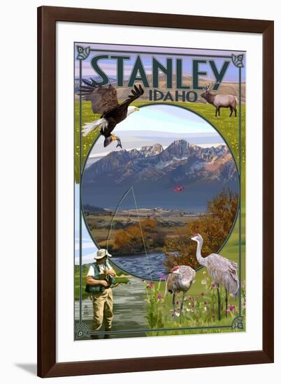 Stanley, Idaho - Town Scenes-Lantern Press-Framed Art Print