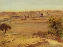 Jerusalem from the Mount of Olives (W/C on Paper)-Stanley Inchbold-Framed Giclee Print