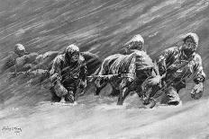 The Trek During the Snowstorm, 1909-Stanley L Wood-Framed Giclee Print