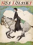 Woman and Her Daughter Go out for a Ride on Their Horses-Stanley Lloyd-Framed Stretched Canvas