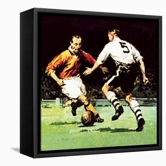 Stanley Matthews About to Win His One Cup Winner's Medal-McConnell-Framed Stretched Canvas