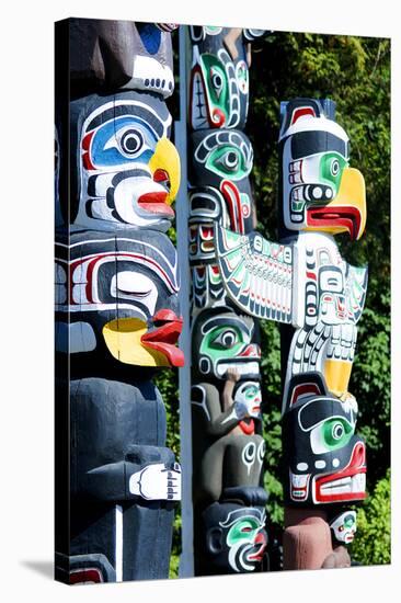 'Stanley Park Totem Poles' Stretched Canvas Print | AllPosters.com