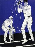 Batsman Plays a Stroke in Front of the Wicketkeeper-Stanley R. Miller-Framed Art Print