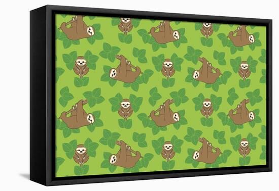 Stanley Sloth-Joanne Paynter Design-Framed Stretched Canvas