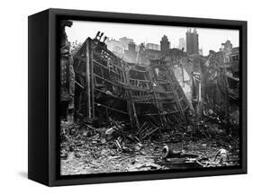 Staple Inn Suffers Bomb Damage-null-Framed Stretched Canvas