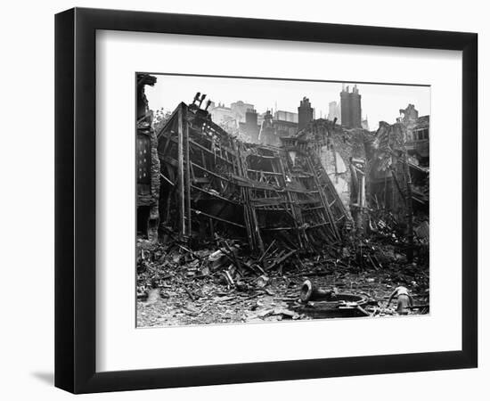Staple Inn Suffers Bomb Damage-null-Framed Photographic Print