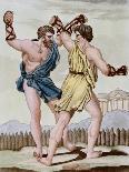 Color Print from Engraving Showing Gladiators Boxing by Jacques Grasset de Saint-Sauveur and L.F. L-Stapleton Collection-Giclee Print