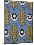 Star and Clef Ecclesiastical Wallpaper Design by Augustus Welby Pugin-Stapleton Collection-Mounted Giclee Print