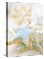 Star Biscuits with Blue and White Icing-null-Stretched Canvas