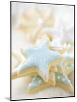 Star Biscuits with Blue and White Icing-null-Mounted Photographic Print