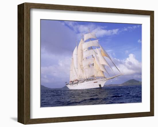 Star Clipper, 4-Masted Sailing Ship-Barry Winiker-Framed Photographic Print