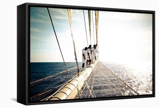 Star Clipper Sailing Cruise Ship, Deshaies, French Caribbean, France-Sergio Pitamitz-Framed Stretched Canvas