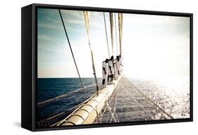 Star Clipper Sailing Cruise Ship, Deshaies, French Caribbean, France-Sergio Pitamitz-Framed Stretched Canvas