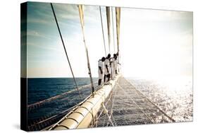 Star Clipper Sailing Cruise Ship, Deshaies, French Caribbean, France-Sergio Pitamitz-Stretched Canvas