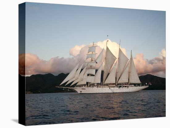 Star Clipper Sailing Cruise Ship, Dominica, West Indies, Caribbean, Central America-Sergio Pitamitz-Stretched Canvas