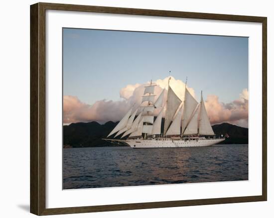 Star Clipper Sailing Cruise Ship, Dominica, West Indies, Caribbean, Central America-Sergio Pitamitz-Framed Photographic Print