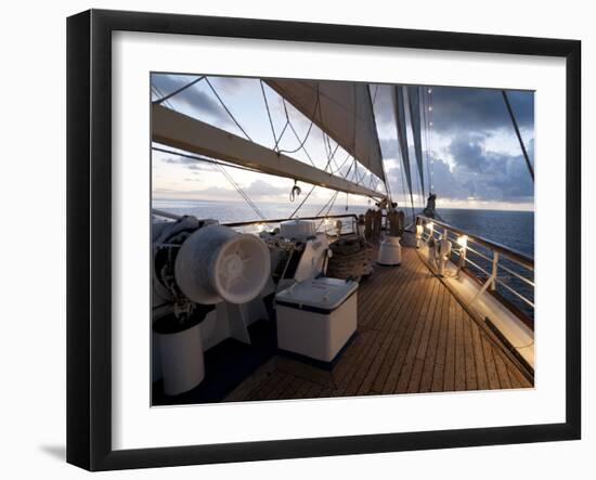 Star Clipper Sailing Cruise Ship, Nevis, West Indies, Caribbean, Central America-Sergio Pitamitz-Framed Premium Photographic Print