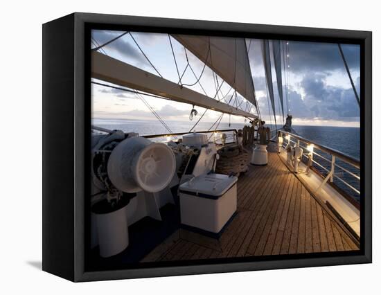 Star Clipper Sailing Cruise Ship, Nevis, West Indies, Caribbean, Central America-Sergio Pitamitz-Framed Stretched Canvas