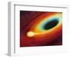 Star Distorted by Supermassive Black Hole-null-Framed Photographic Print