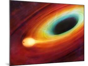 Star Distorted by Supermassive Black Hole-null-Mounted Photographic Print