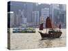 Star Ferry and Chinese Junk Boat on Victoria Harbour, Hong Kong, China, Asia-Amanda Hall-Stretched Canvas