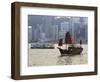 Star Ferry and Chinese Junk Boat on Victoria Harbour, Hong Kong, China, Asia-Amanda Hall-Framed Photographic Print