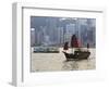 Star Ferry and Chinese Junk Boat on Victoria Harbour, Hong Kong, China, Asia-Amanda Hall-Framed Photographic Print