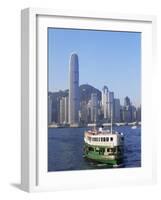 Star Ferry and City Skyline, Hong Kong, China-Steve Vidler-Framed Photographic Print