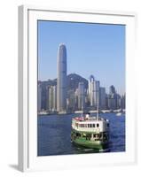 Star Ferry and City Skyline, Hong Kong, China-Steve Vidler-Framed Photographic Print