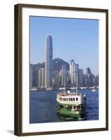 Star Ferry and City Skyline, Hong Kong, China-Steve Vidler-Framed Photographic Print