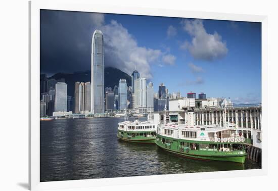 Star Ferry and Hong Kong Island Skyline, Hong Kong-Ian Trower-Framed Photographic Print