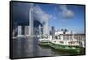 Star Ferry and Hong Kong Island Skyline, Hong Kong-Ian Trower-Framed Stretched Canvas