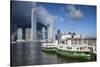 Star Ferry and Hong Kong Island Skyline, Hong Kong-Ian Trower-Stretched Canvas