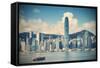 Star Ferry and Hong Kong Island Skyline, Hong Kong-Ian Trower-Framed Stretched Canvas