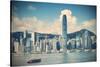 Star Ferry and Hong Kong Island Skyline, Hong Kong-Ian Trower-Stretched Canvas