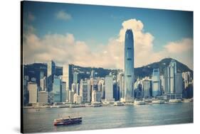 Star Ferry and Hong Kong Island Skyline, Hong Kong-Ian Trower-Stretched Canvas