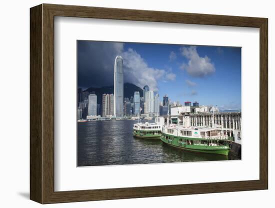 Star Ferry and Hong Kong Island Skyline, Hong Kong-Ian Trower-Framed Photographic Print