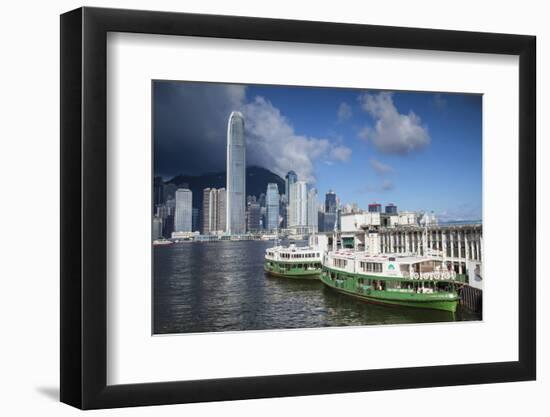 Star Ferry and Hong Kong Island Skyline, Hong Kong-Ian Trower-Framed Photographic Print