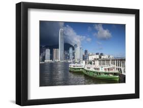 Star Ferry and Hong Kong Island Skyline, Hong Kong-Ian Trower-Framed Photographic Print