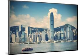 Star Ferry and Hong Kong Island Skyline, Hong Kong-Ian Trower-Mounted Photographic Print